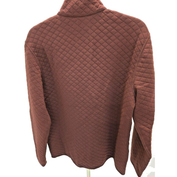 Eddie Bauer Men's NWT Size M Quilted 1/4 Zip Pullover Burgundy Diamond Knit $79 - Picture 6 of 12